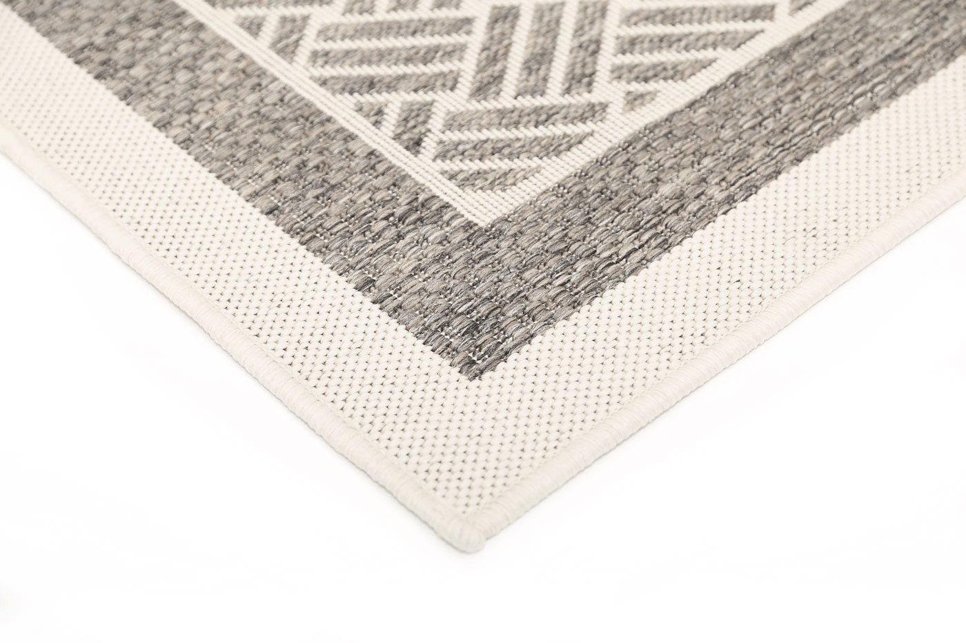 Terrazza Cream Geometric Ikat Bordered Rug - 1828/W71-E — detail 4