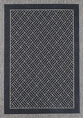 Terrazza Grey Geometric Ikat Bordered Rug - 1828/J48-K — room or full rug view