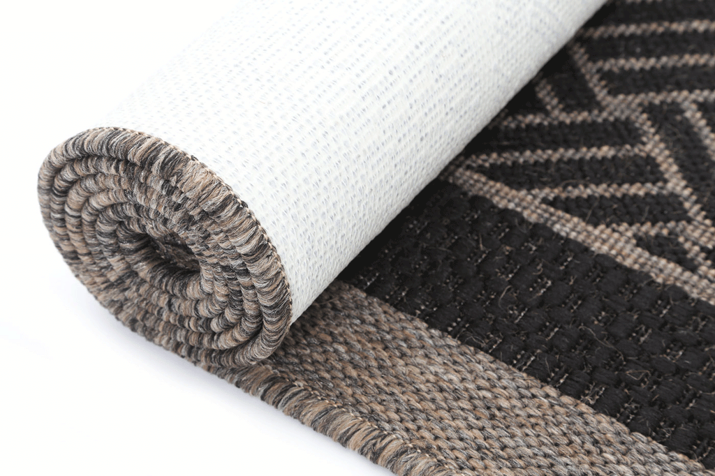 Terrazza Grey Geometric Ikat Bordered Rug - 1828/J48-K — detail 2