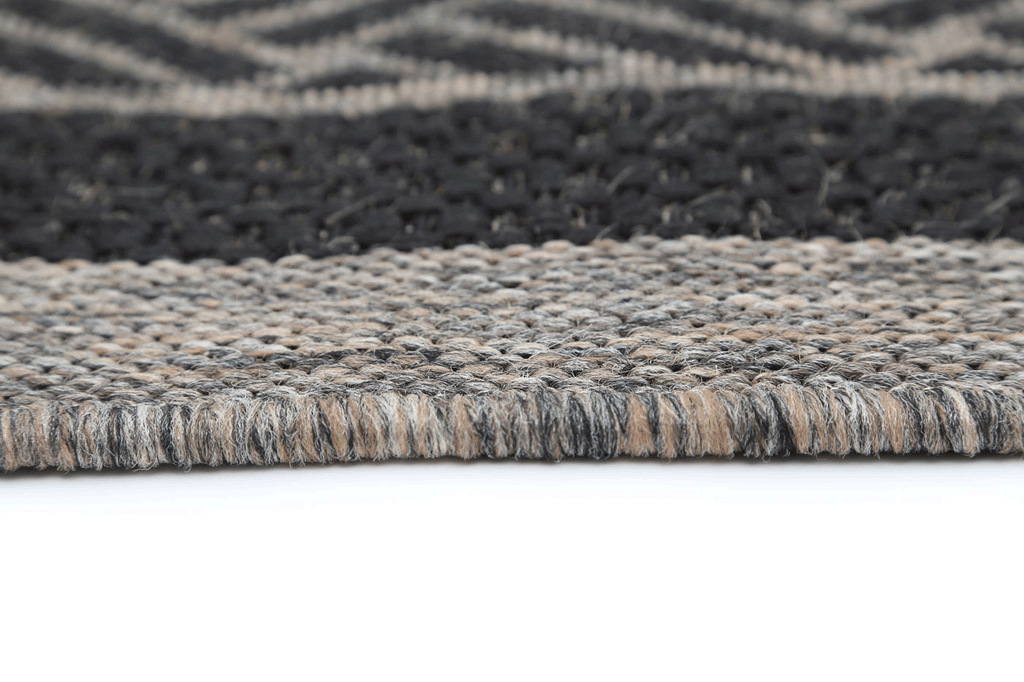 Terrazza Grey Geometric Ikat Bordered Rug - 1828/J48-K — detail 3