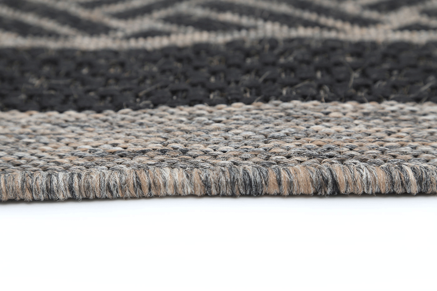 Terrazza Grey Geometric Ikat Bordered Rug - 1828/J48-K — detail 3