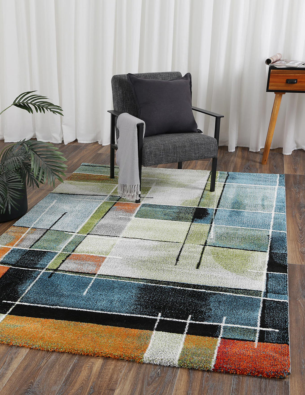Azure Geometry TIFF04 (20750 111) — room or full rug view