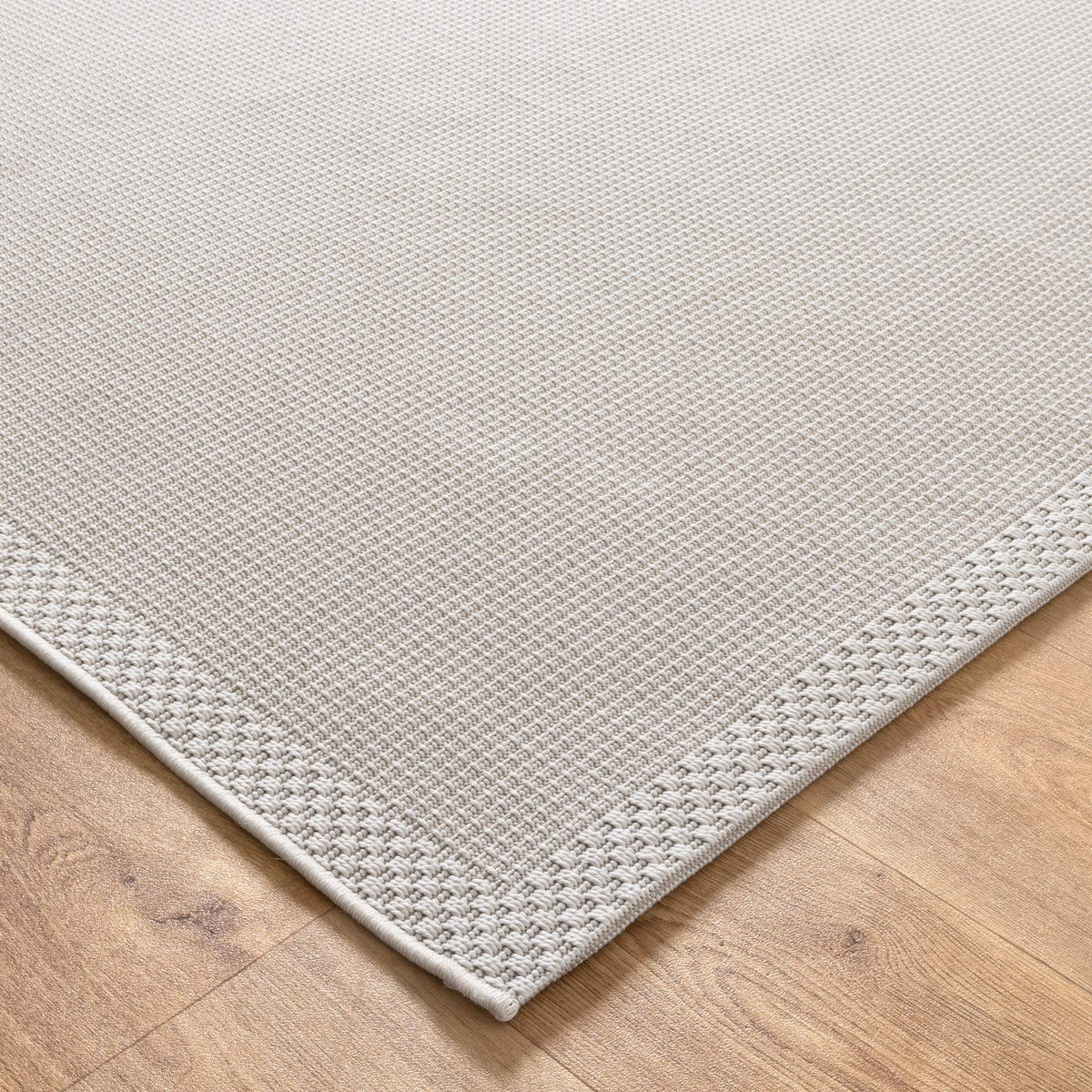 Coastal Living Checkers Border Cream Outdoor Rug - 2CRE — detail 3