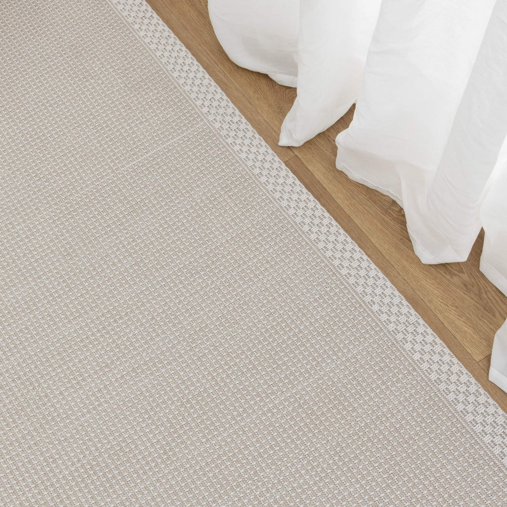Coastal Living Checkers Border Cream Outdoor Rug - 2CRE — detail 5