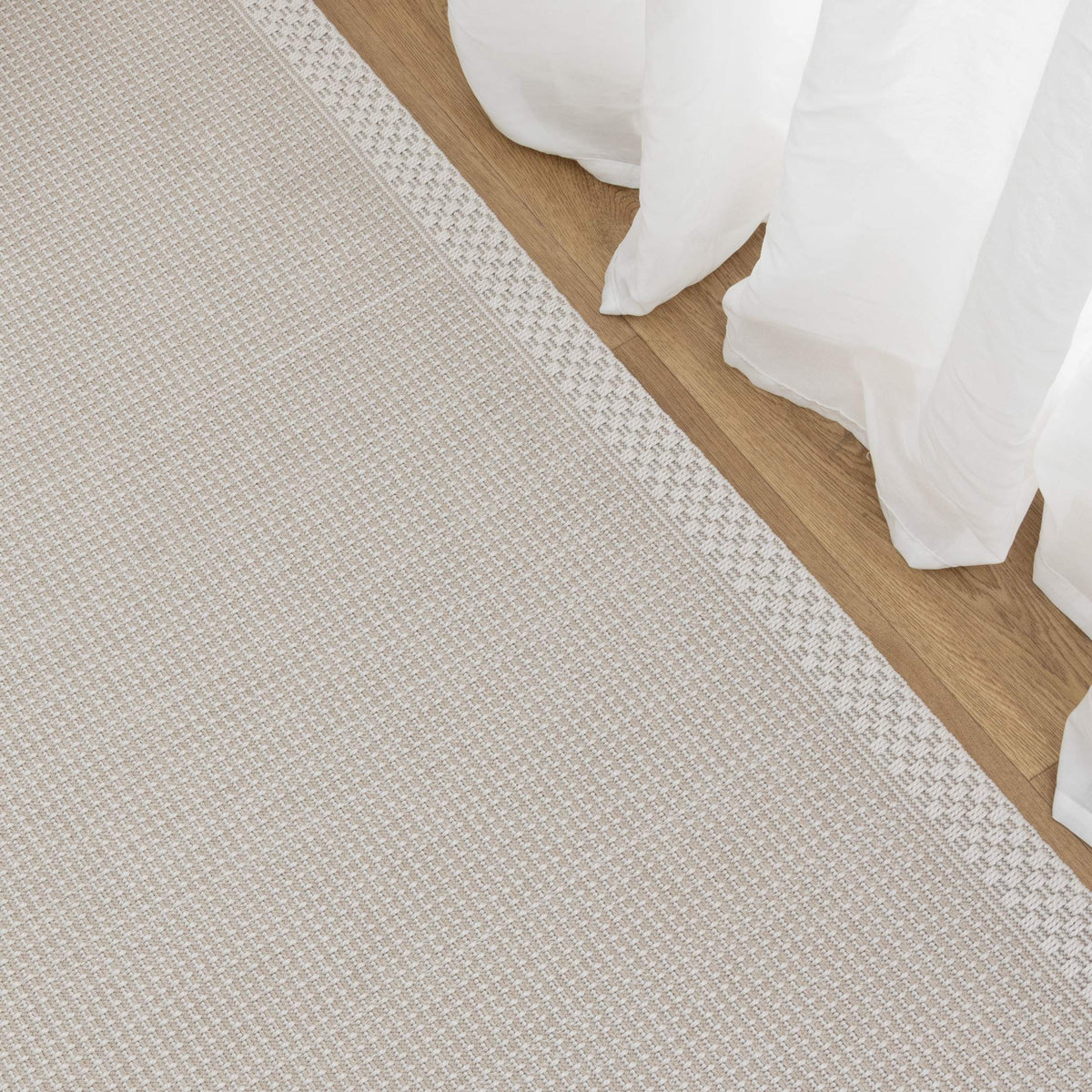 Coastal Living Checkers Border Cream Outdoor Rug - 2CRE — detail 5