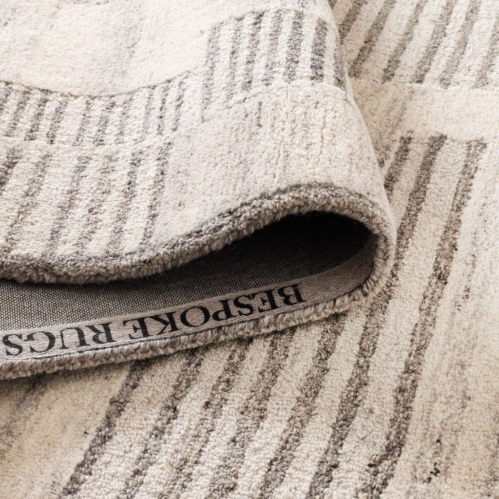 Cassian Prism Grey Cream Wool Rug wool rug – product view 3