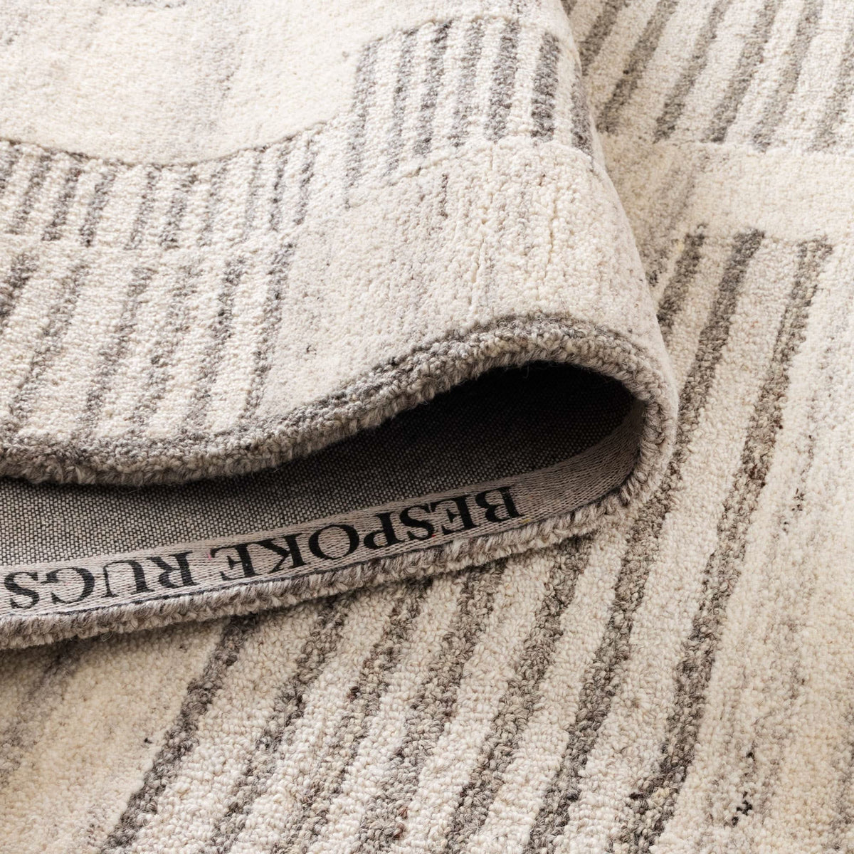 Cassian Prism Grey Cream Wool Rug wool rug – product view 3