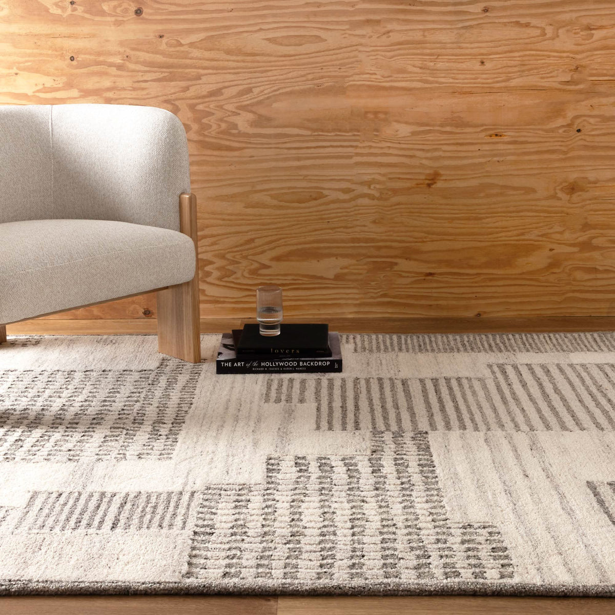 Cassian Prism Grey Cream Wool Rug wool rug – product view 4