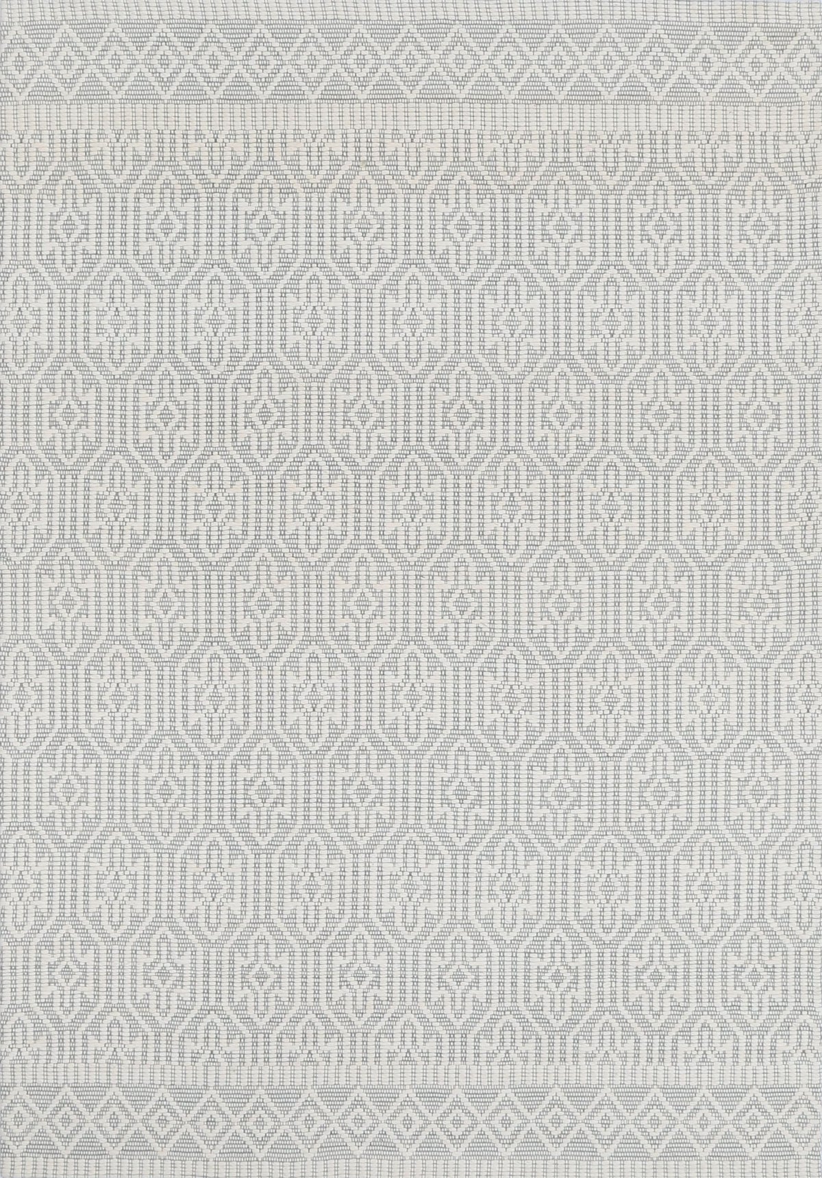 Copacabana Geometric Light Grey Wool Rug