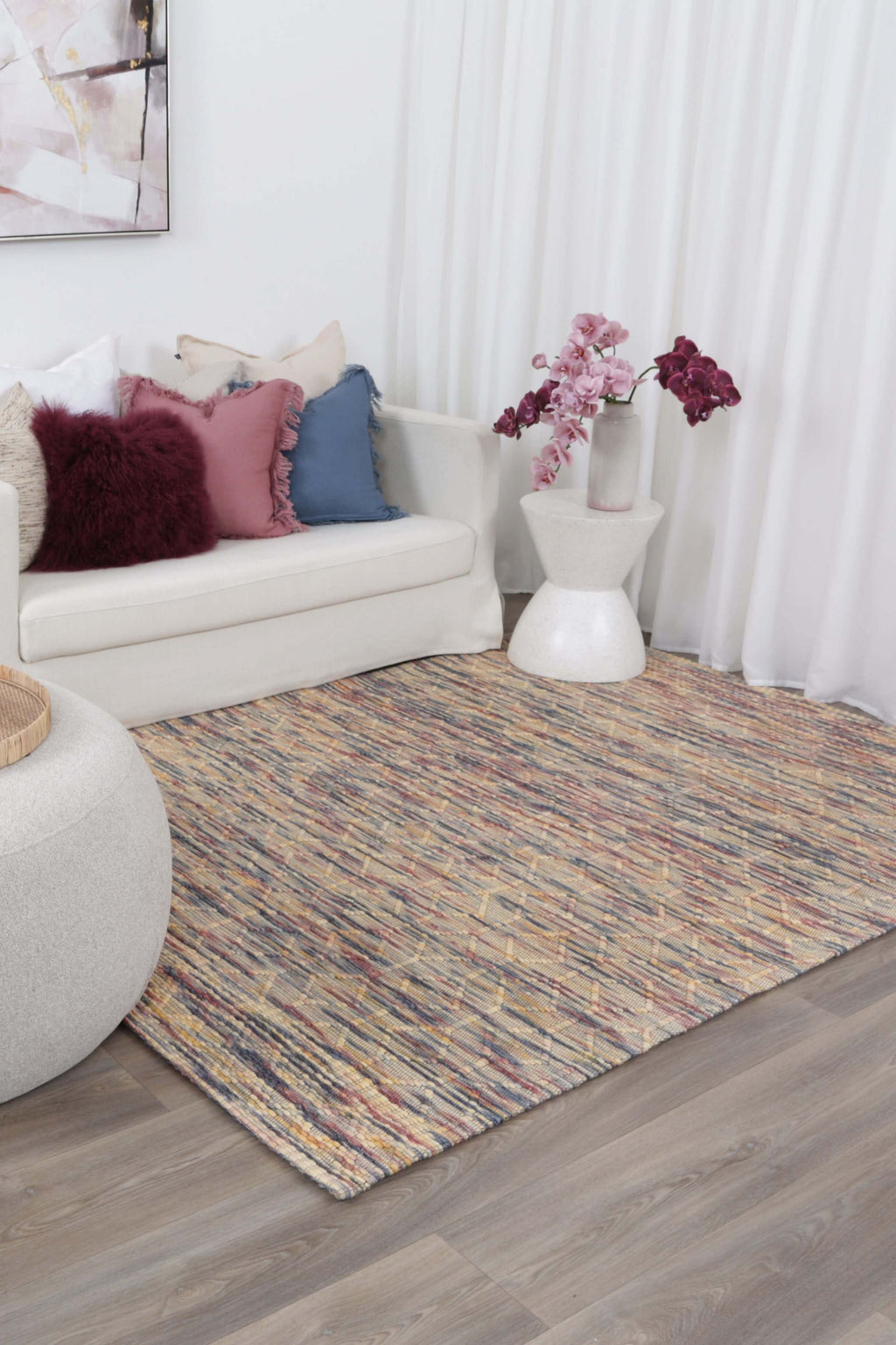 Copacabana Lattice Multi Wool Rug detail 3