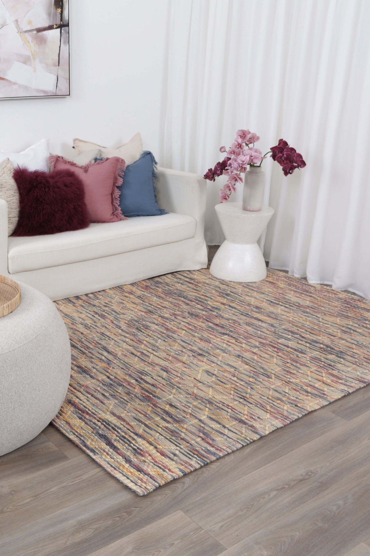 Copacabana Lattice Multi Wool Rug detail 3