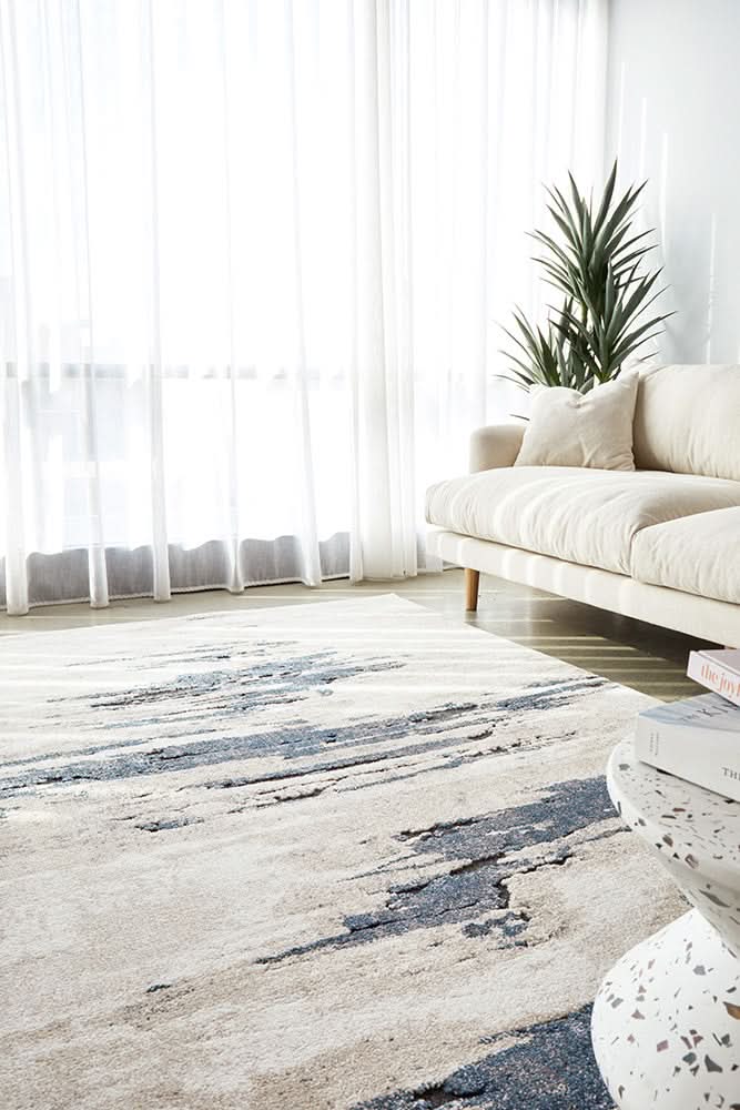 Dune Polar Blue Abstract Rug
