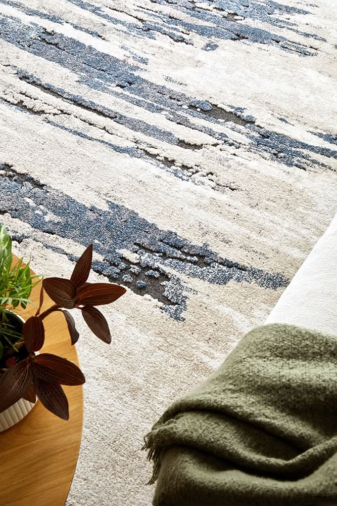 Dune Polar Blue Abstract Rug