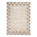 Eco Weave Checkered Border Cream Beige Jute and Wool Rug wool rug – main product image