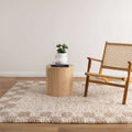 Eco Weave Checkered Border Cream Beige Jute and Wool Rug wool rug – product view 3