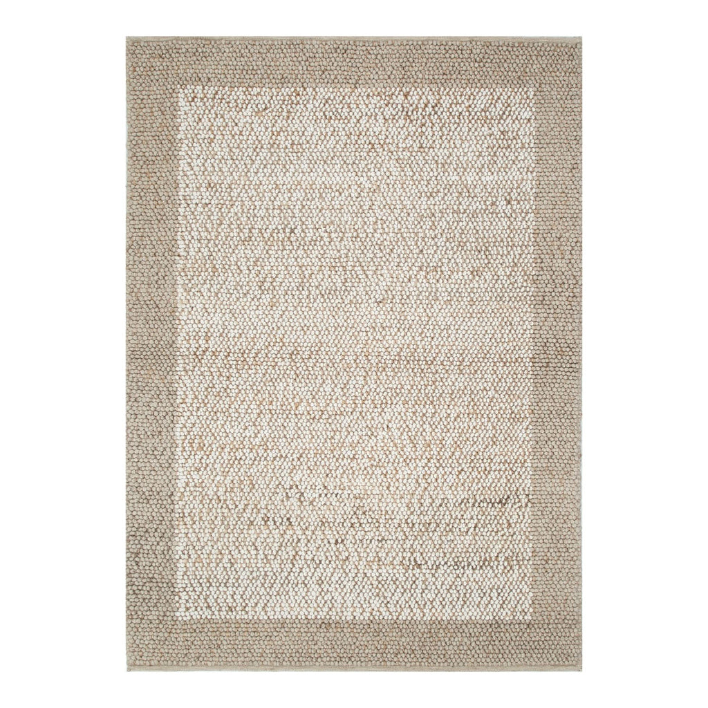 Eco Weave Plain Border Cream Beige Jute and Wool Rug wool rug – main product image