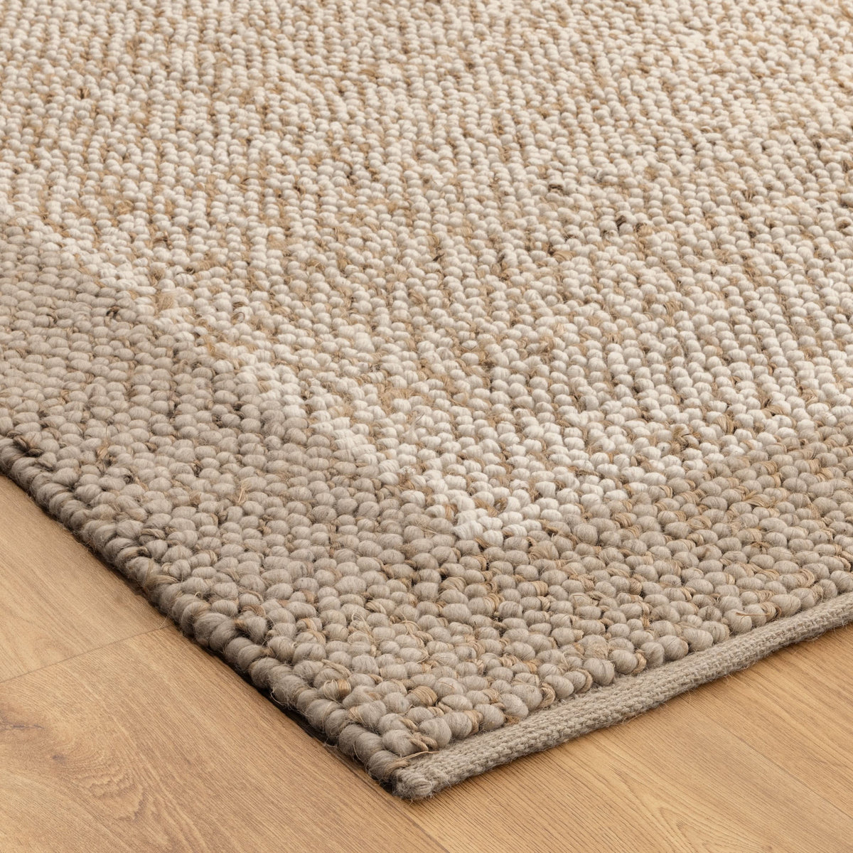 Eco Weave Plain Border Cream Beige Jute and Wool Rug wool rug – product view 2