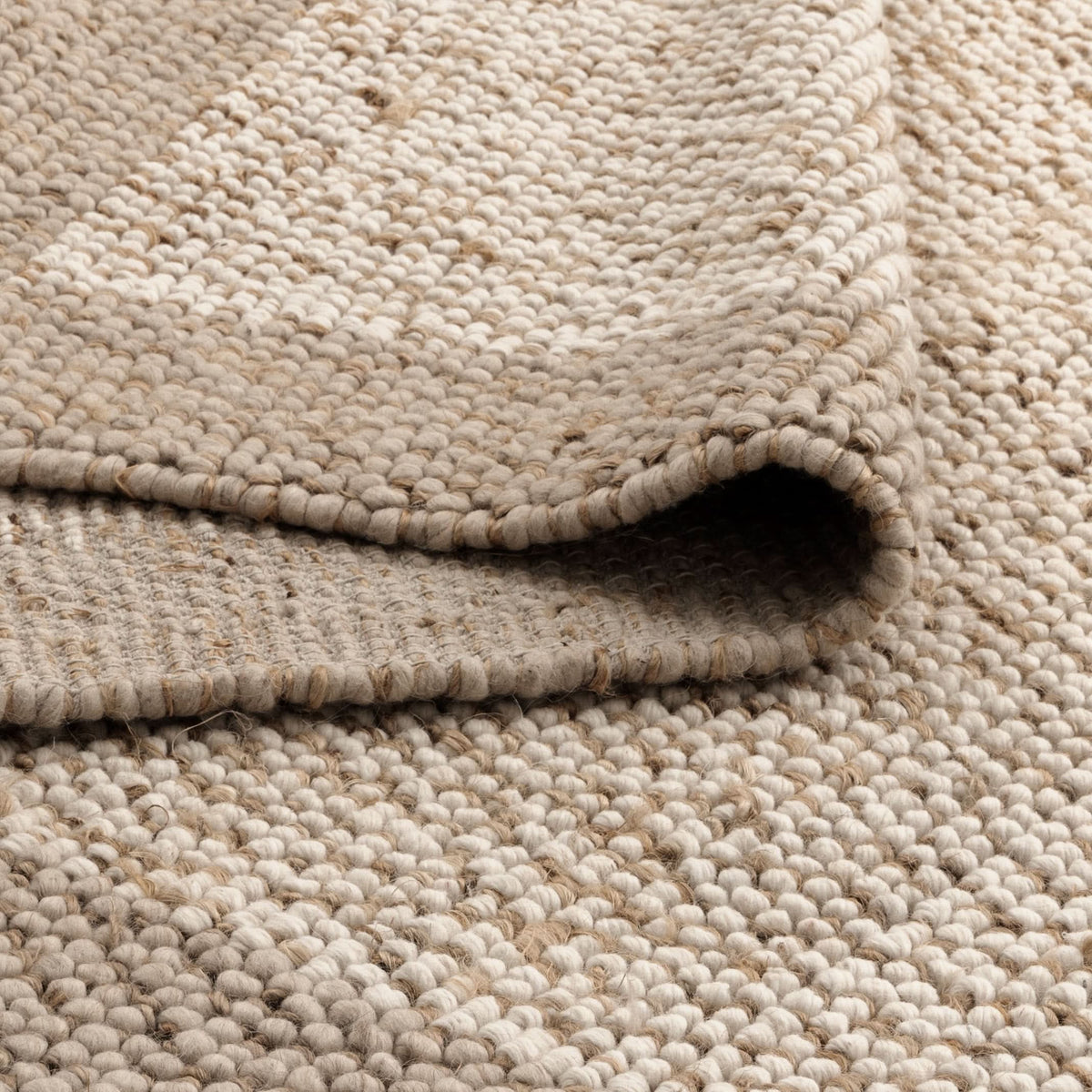 Eco Weave Plain Border Cream Beige Jute and Wool Rug wool rug – product view 3
