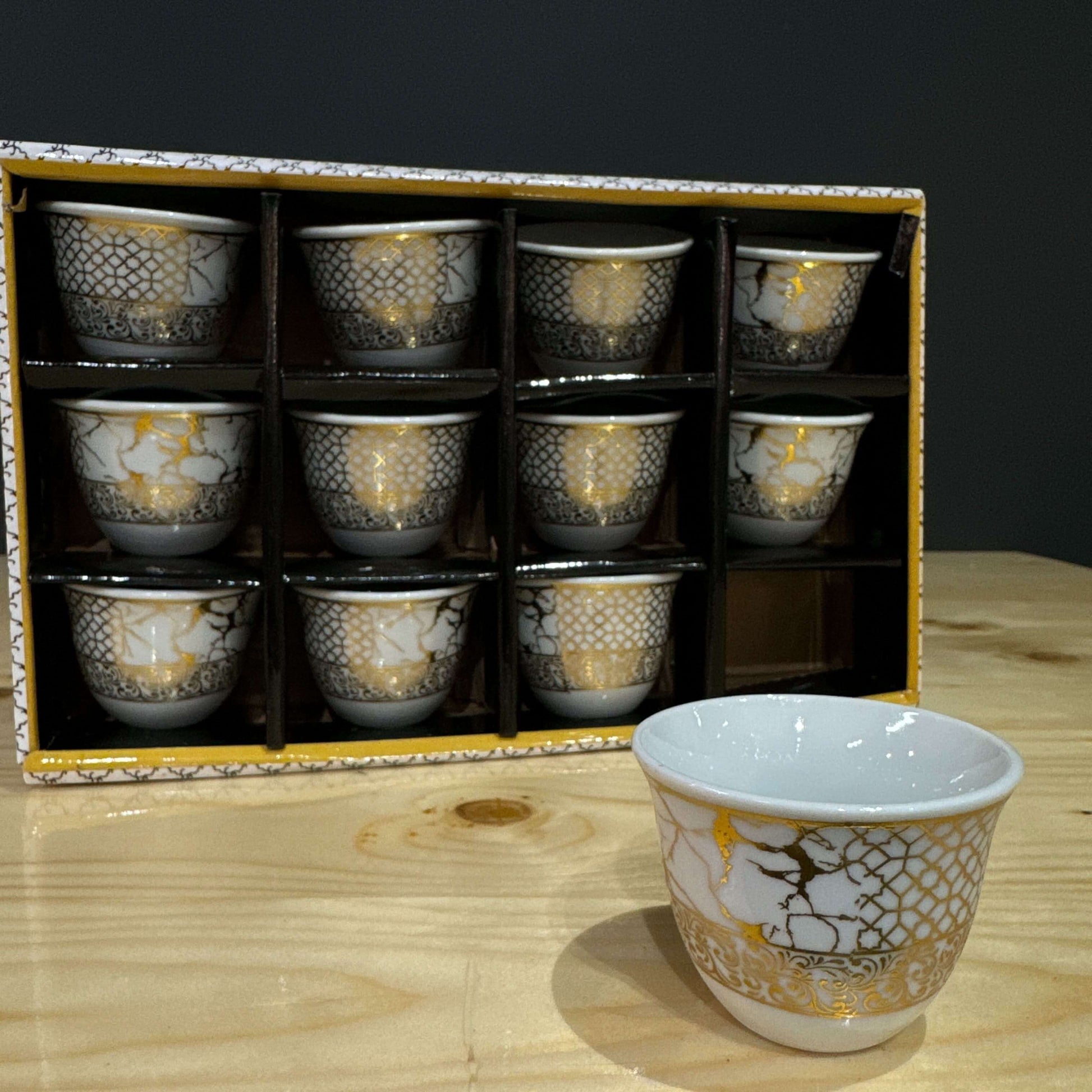 Golden Feather Design Espresso Cup Set