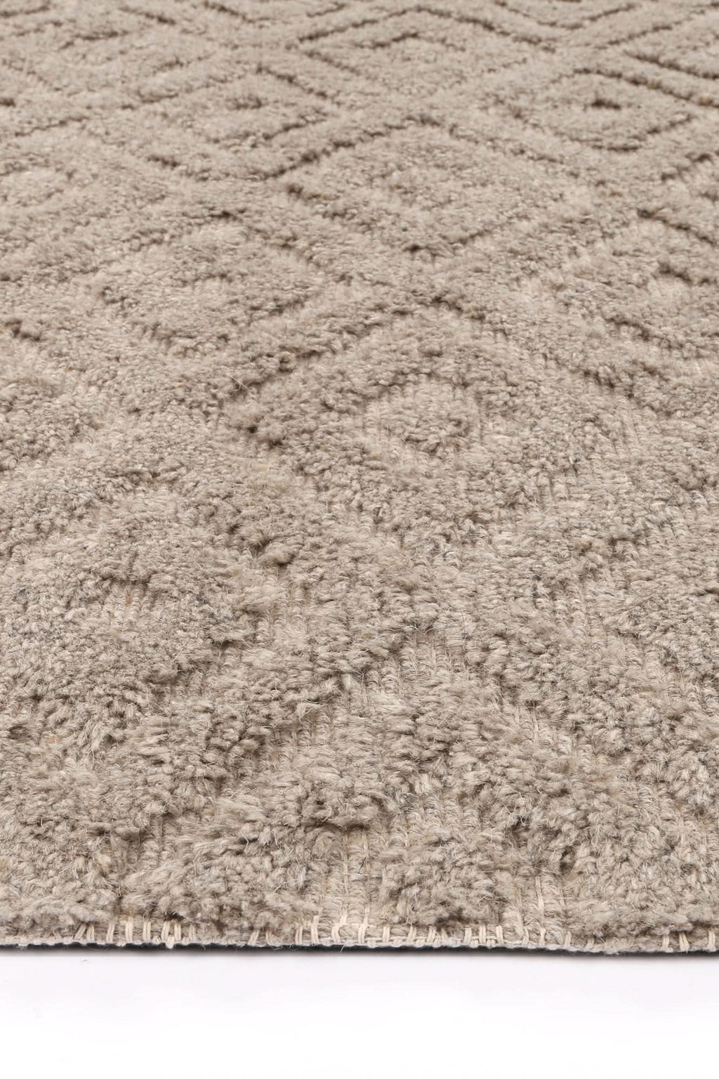 Goa Diamond Wool Blend Ash Rug wool rug – product view 3