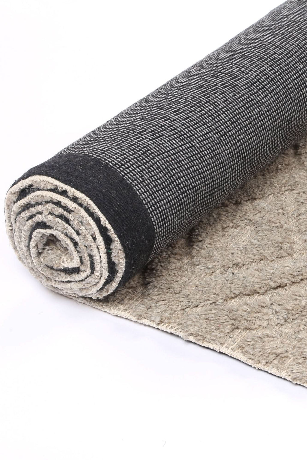 Goa Diamond Wool Blend Ash Rug wool rug – product view 5