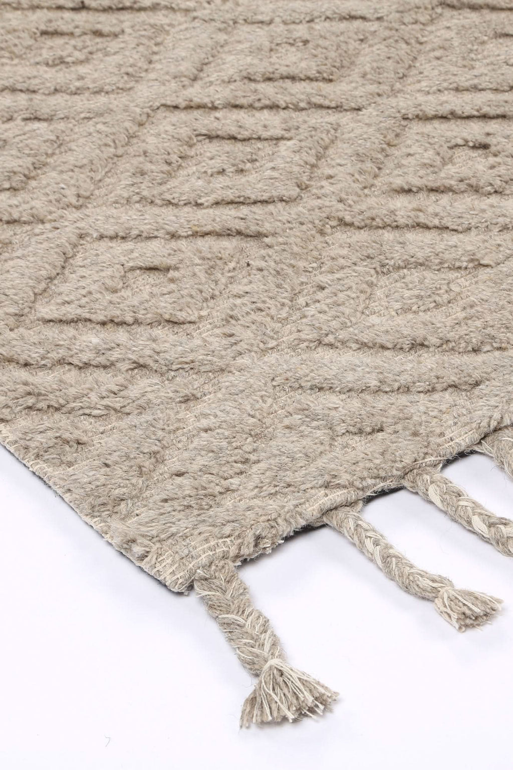 Goa Diamond Wool Blend Ash Rug wool rug – product view 6