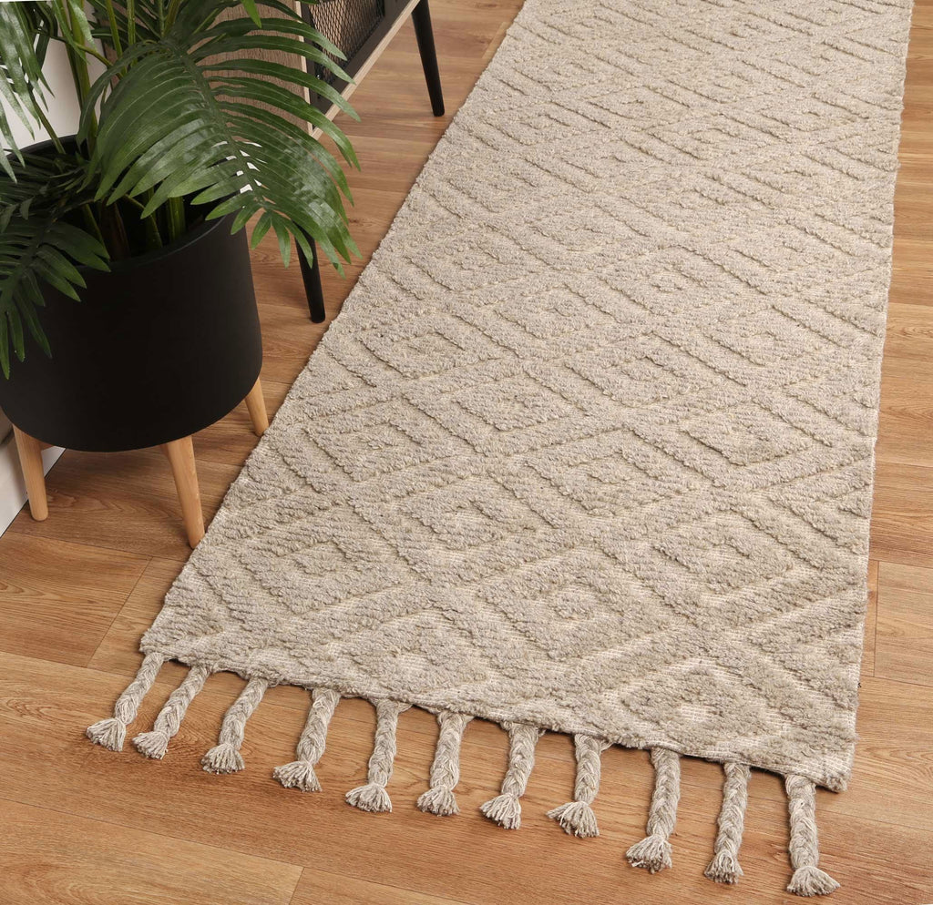 Goa Diamond Wool Blend Ash Rug wool rug – product view 8