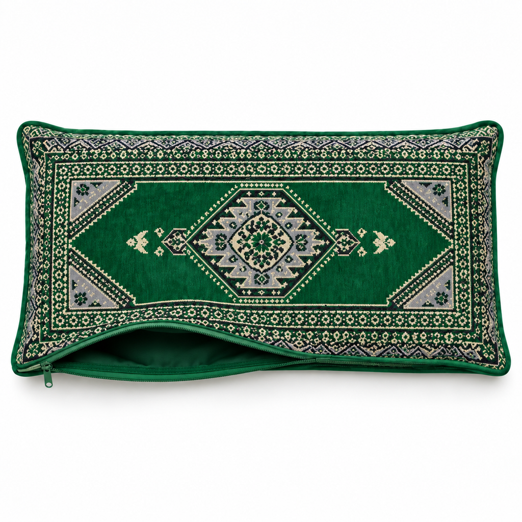 Green Palace Arabic sofa covers only – open zip showing the empty cover