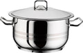 Hascevher Gastro Stainless Steel Cooking Pot 22x12cm with Lid for elegant kitchen cooking