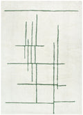 Highlands Abstract Olive Lines Washable Wool Rug wool rug – main product image