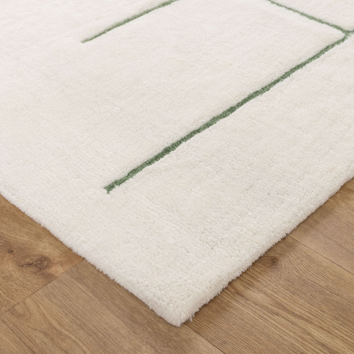 Highlands Abstract Olive Lines Washable Wool Rug wool rug – product view 2