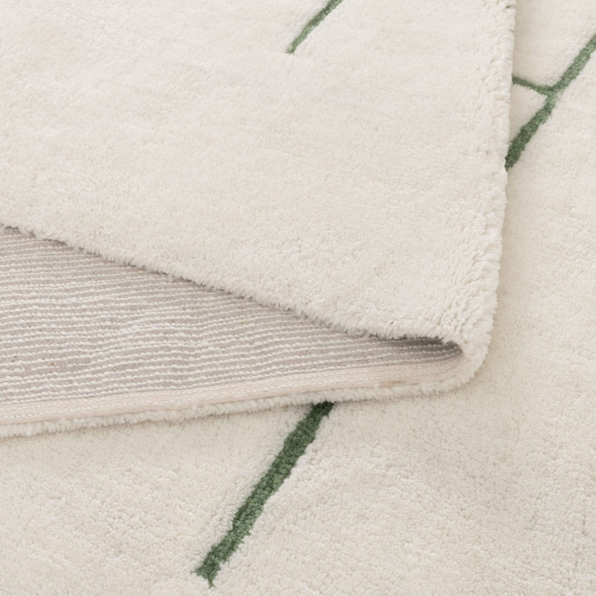 Highlands Abstract Olive Lines Washable Wool Rug wool rug – product view 3