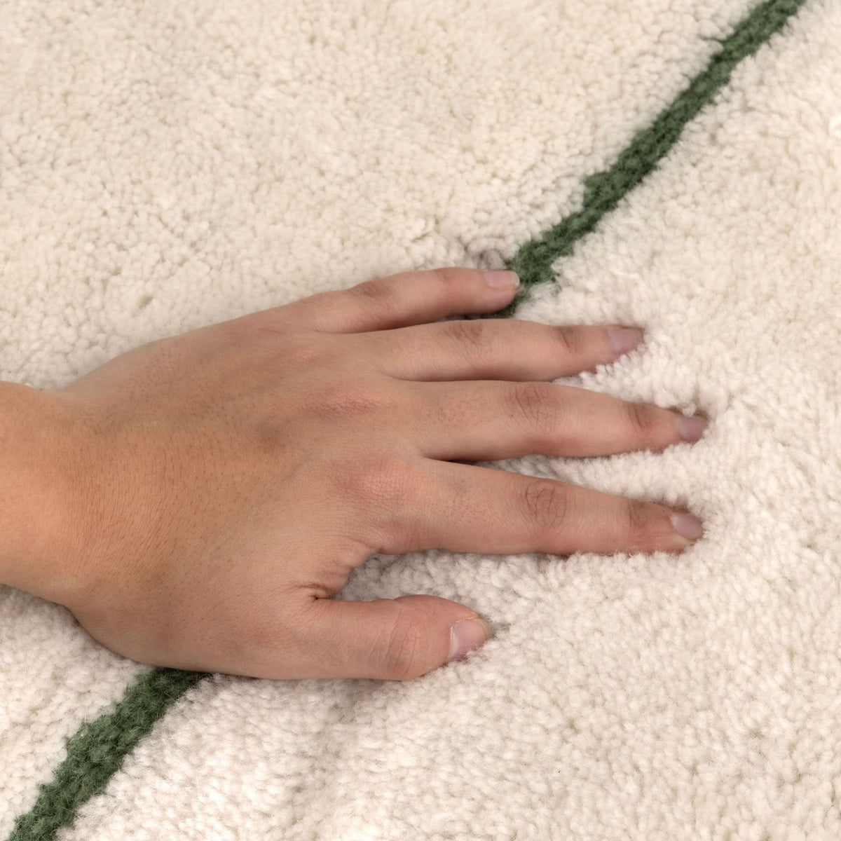 Highlands Abstract Olive Lines Washable Wool Rug wool rug – product view 6