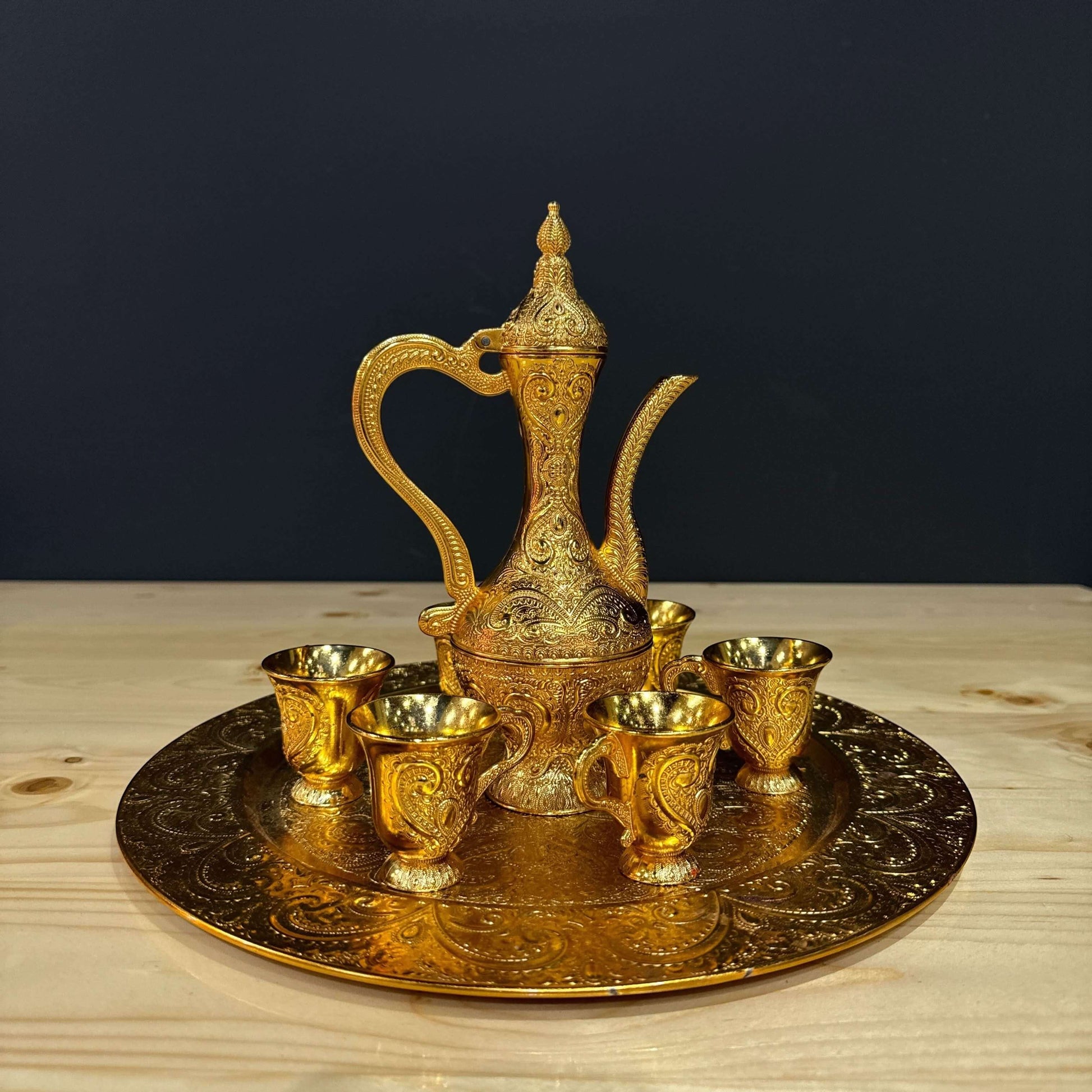 Gold Luxury Ibrik Set with Tray and Cups