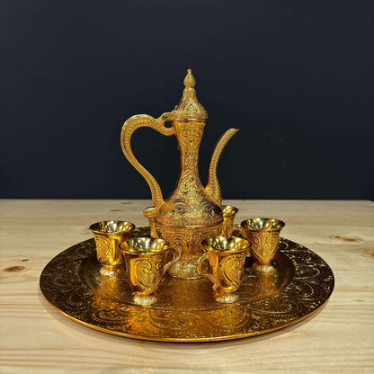 Gold Luxury Ibrik Set with Tray and Cups