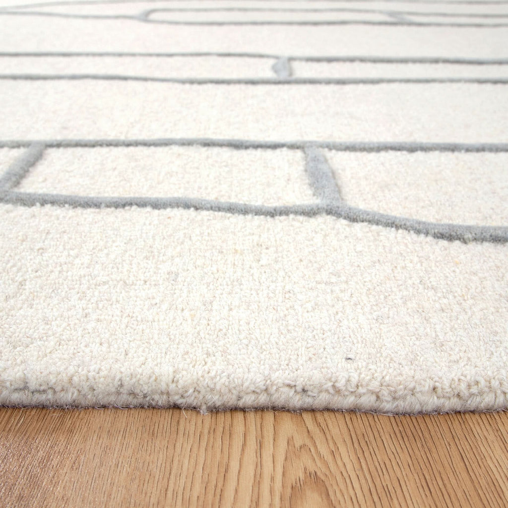 Les Nomades Souk Cream / Grey Wool Rug wool rug – product view 4