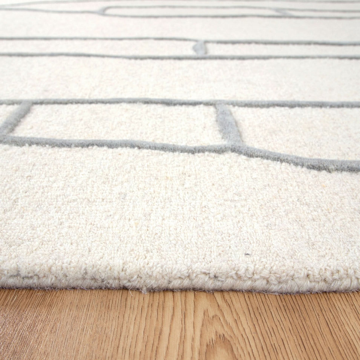 Les Nomades Souk Cream / Grey Wool Rug wool rug – product view 4