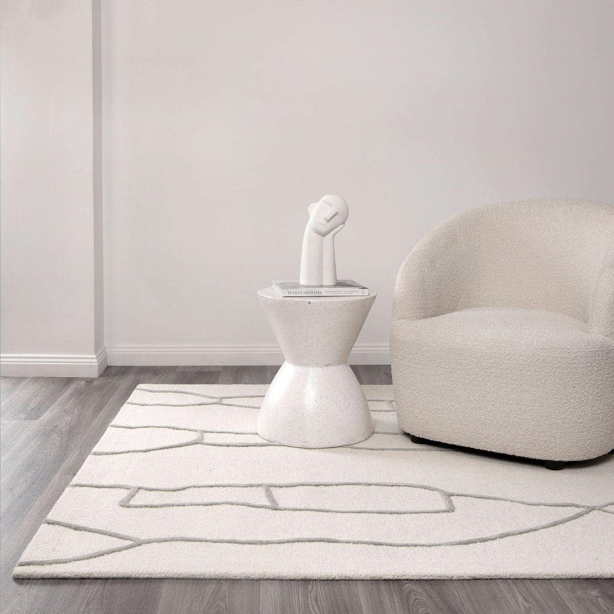 Les Nomades Souk Cream / Grey Wool Rug wool rug – product view 5