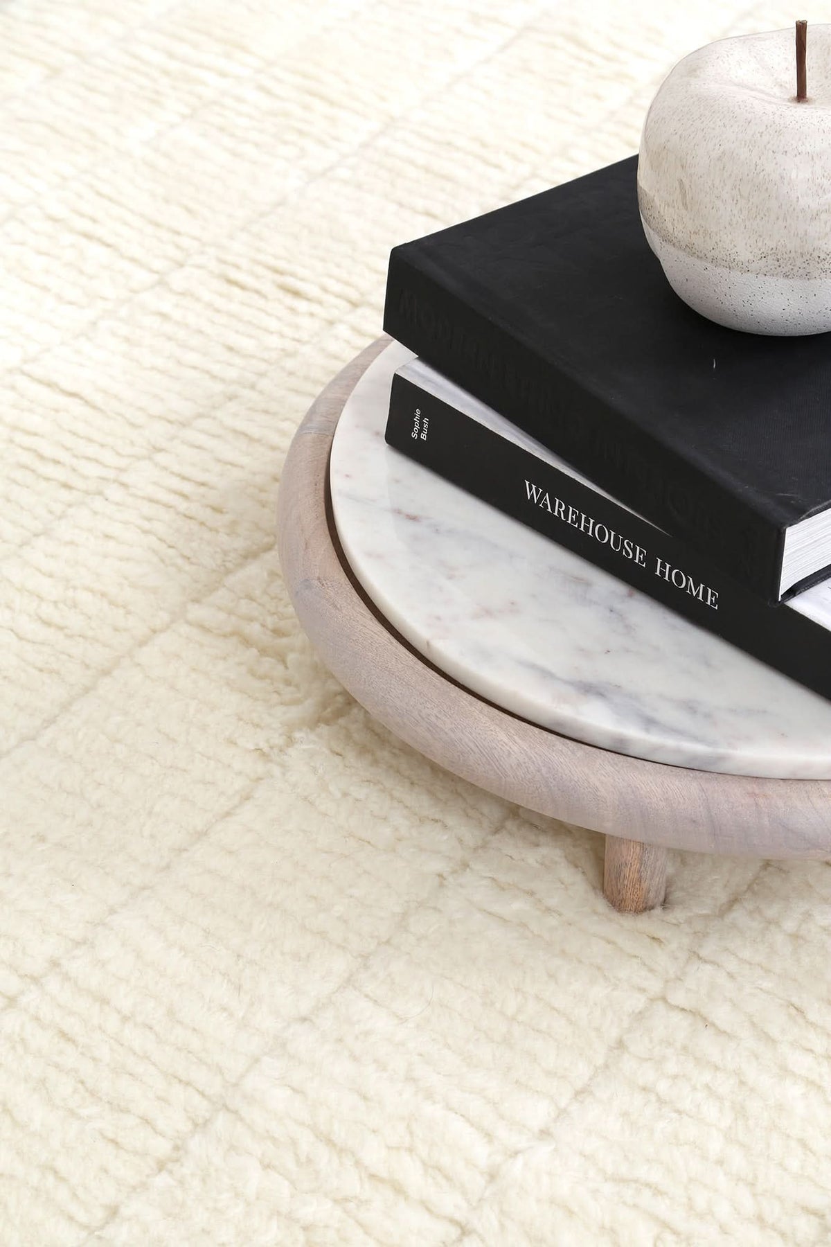 Marco Blue Beige Rust Tribal Wool Rug detail 7