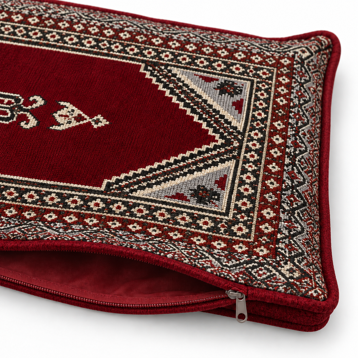 Maroon Palace Arabic sofa covers only – woven Palace fabric and zip detail; no foam included