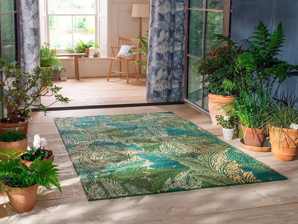Morris & Co Acanto Nettle - Sky Blue Outdoor Rug 427307