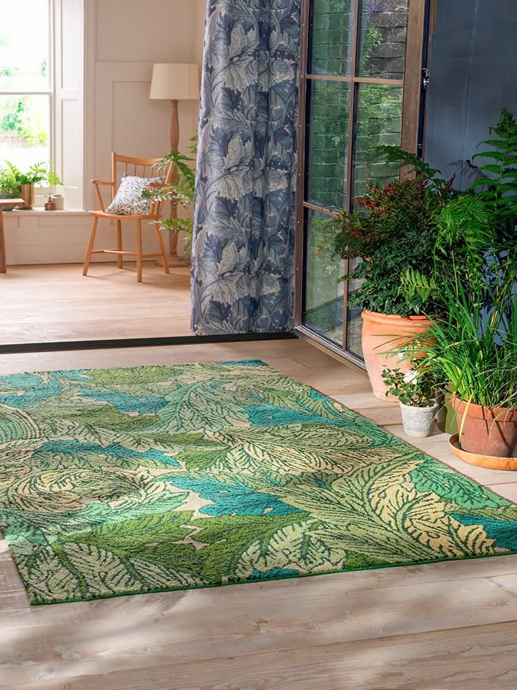 Morris & Co Acanto Nettle - Sky Blue Outdoor Rug 427307