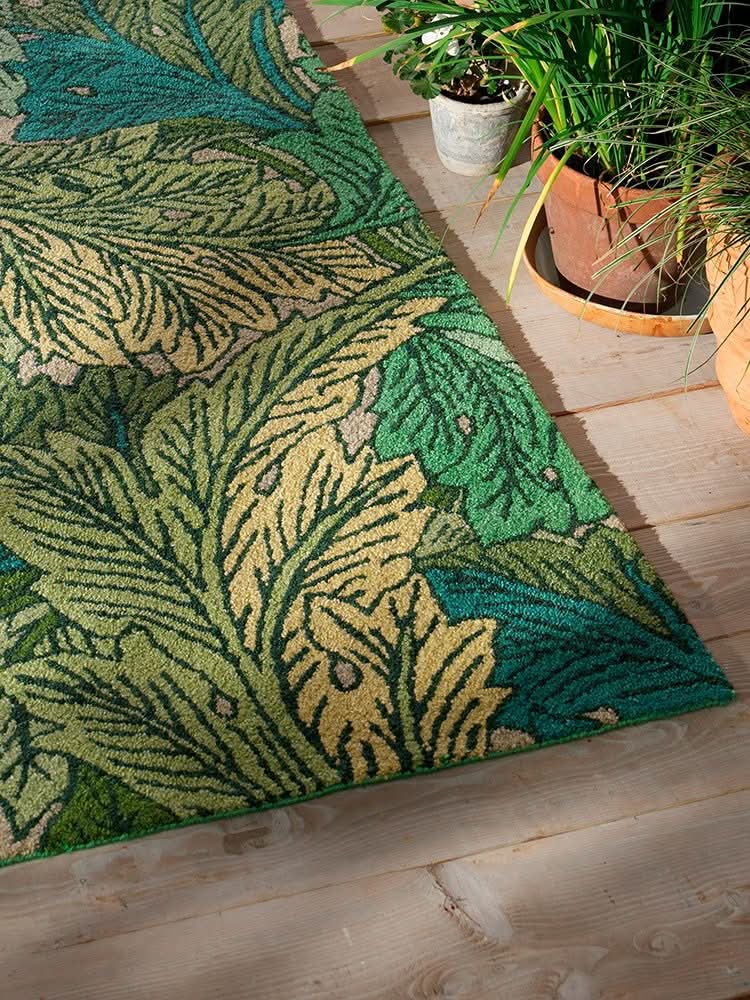 Morris & Co Acanto Nettle - Sky Blue Outdoor Rug 427307
