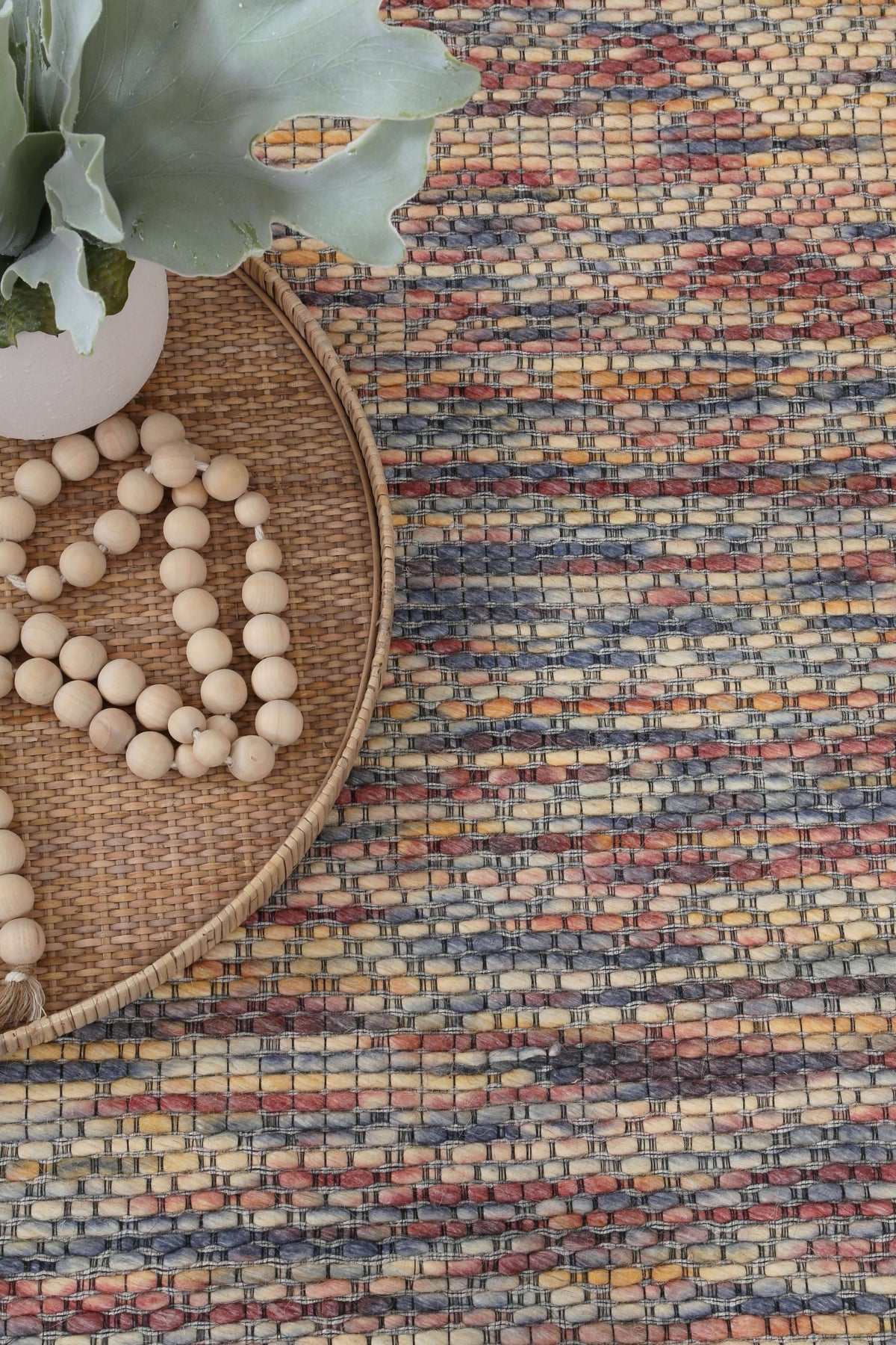 Copacabana Chevron Multi Wool Rug detail