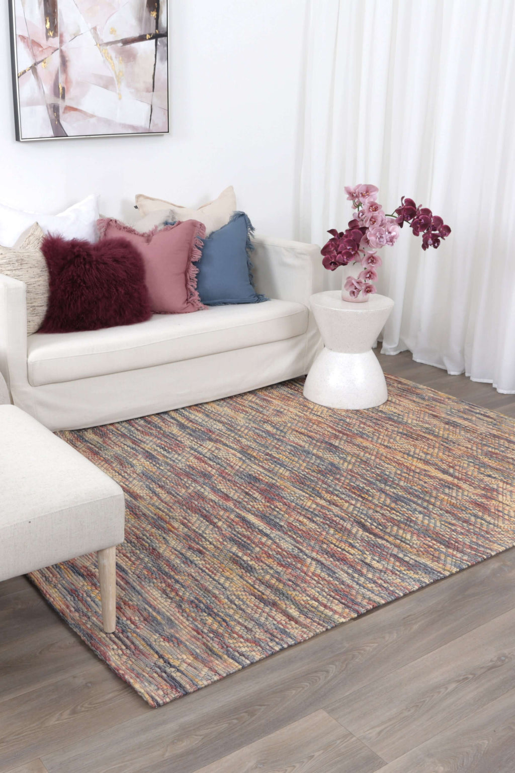 Copacabana Chevron Multi Wool Rug room view