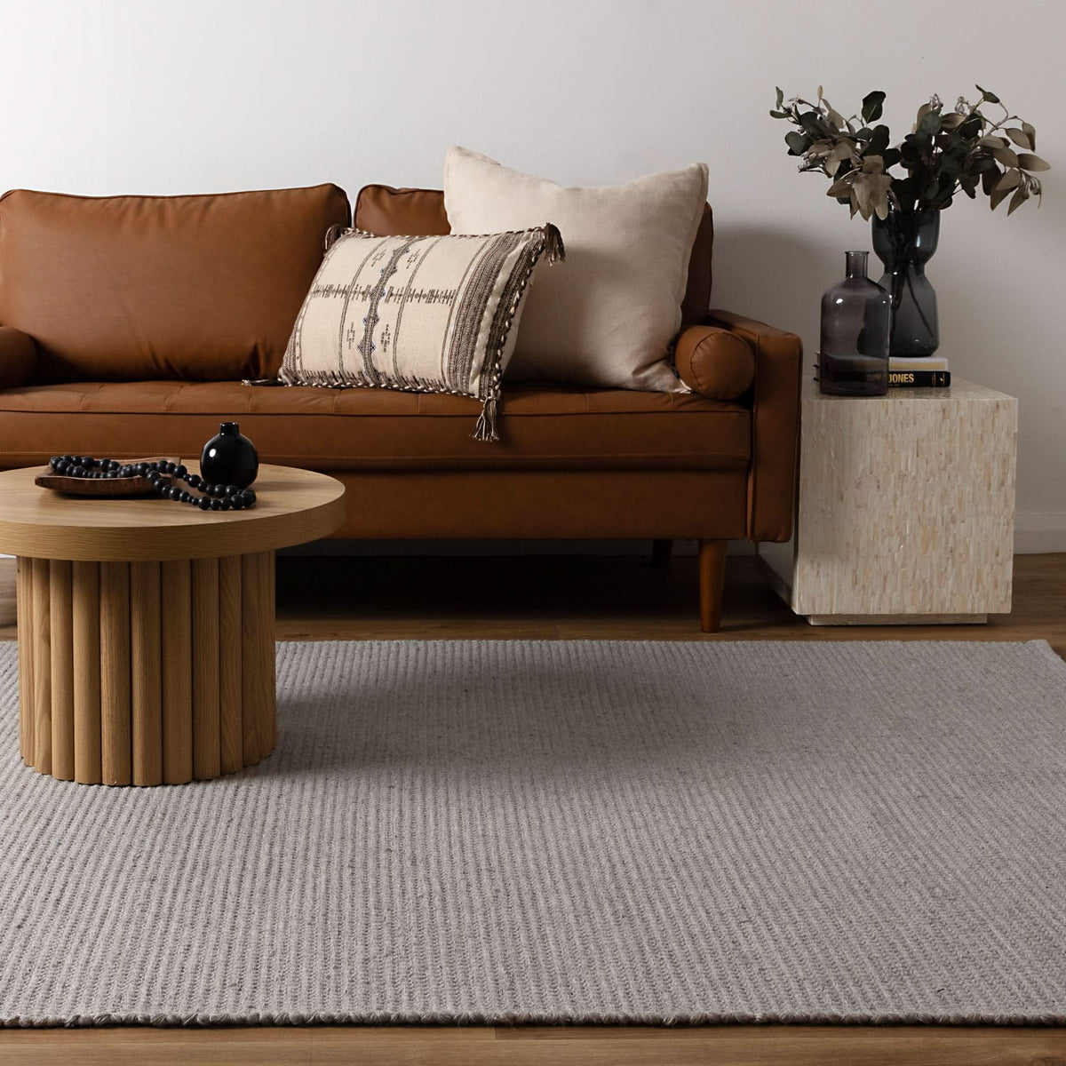 Nature GREY WOOL RUG wool rug – product view 7