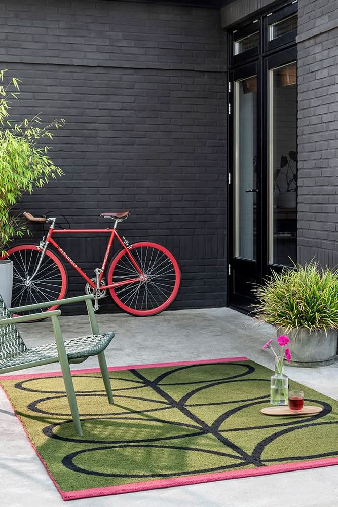 Orla Kiely Linea Olive Outdoor Rug 464407
