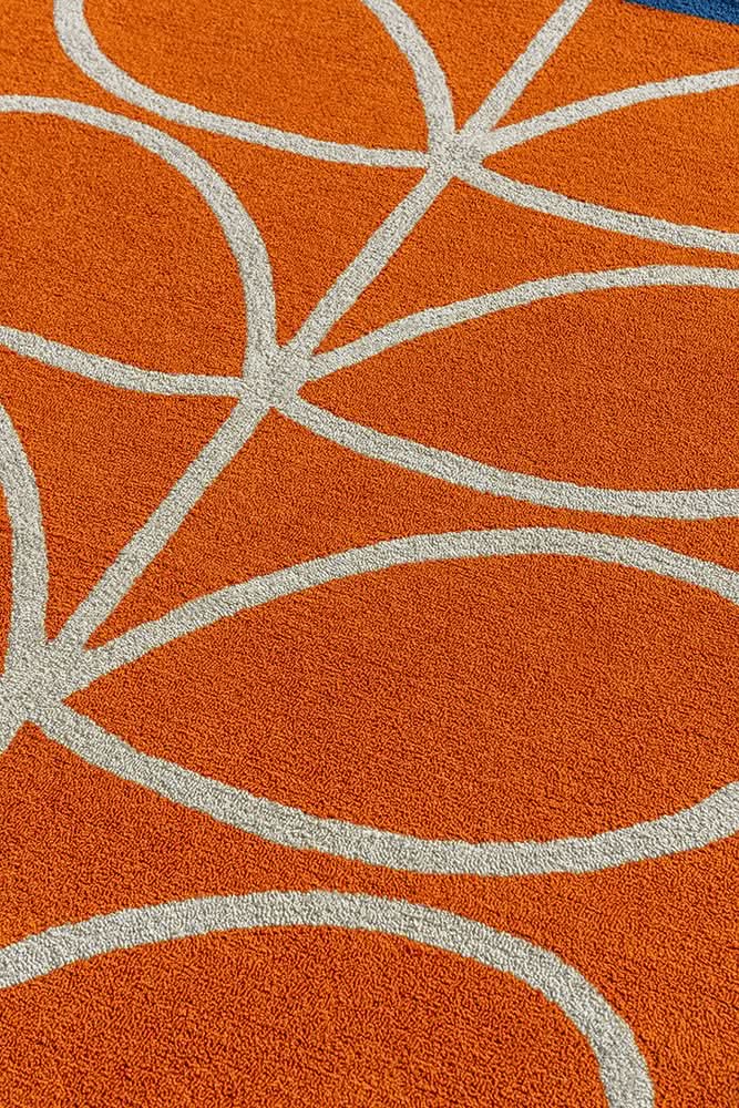 Orla Kiely Linea Orange Outdoor Rug 464403