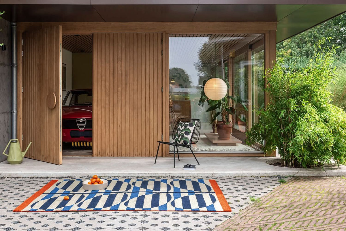 Orla Kiely Rigato Azure Outdoor Rug 464308