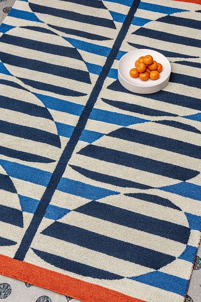 Orla Kiely Rigato Azure Outdoor Rug 464308